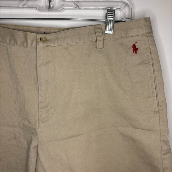 RALPH LAUREN SPORT Tan Shorts Womens 14 Chino Pockets Logo 100% Cotton Casual - Picture 3 of 7